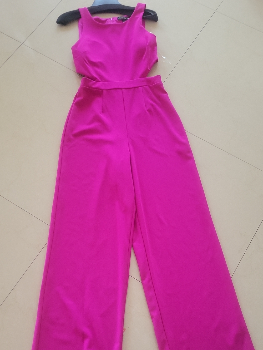 Sleeveless Wide-Leg Jumpsuit in Bright Magenta